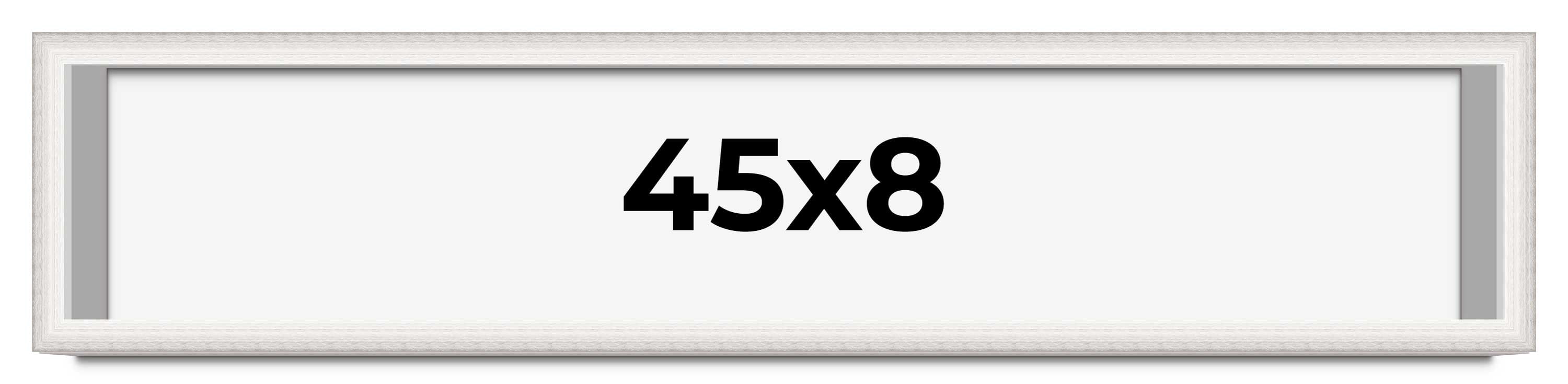 45x8 Shadow Box Silver Brushed Striped Display Frame | 1.625 Inches ...