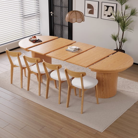 Cedarra 46‘’-105" Extendable Dining Table Set included 1 Extendable Table and 4 Dining Chairs