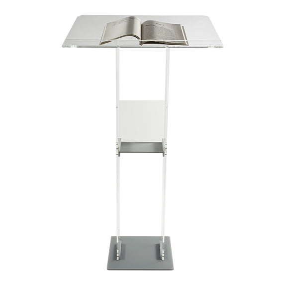 46.1in Clear Acrylic Podium Floor Standing Church Lectern Podium Transparent Pulpit School Conference Podium