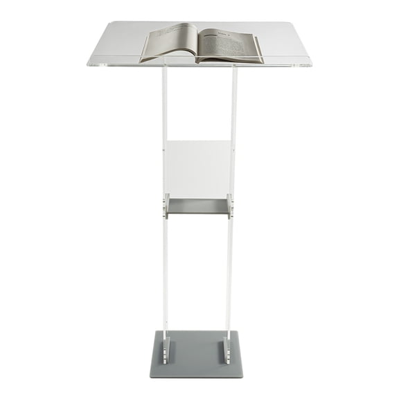 46.1in Clear Acrylic Podium Floor Standing Church Lectern Podium Transparent Pulpit School Conference Podium