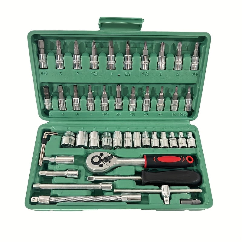 46-216pcs Car Tool Set with Rolling Toolbox, Ratchet & Sockets for Auto ...