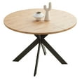 thumbnail image 1 of 46.4" Round Dining Table, Mid Century Modern Round Dining Table for 4-6 Person, Steel Legs, Leisure Coffee Table for Kitchen Dining Room, Save Space, 1 of 4