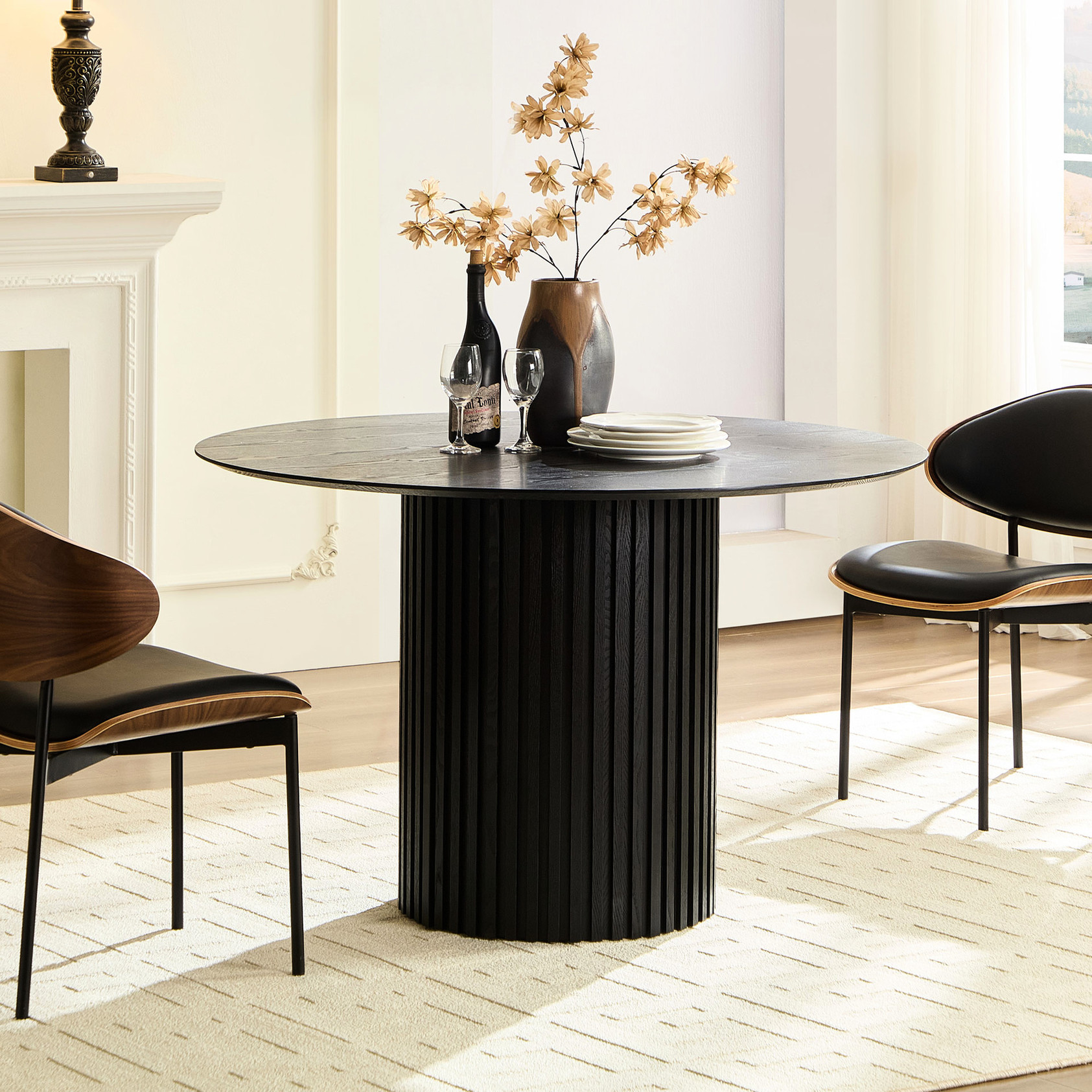 46.45-inch Round MDF Table for Dining Room / Elegant and Functional ...