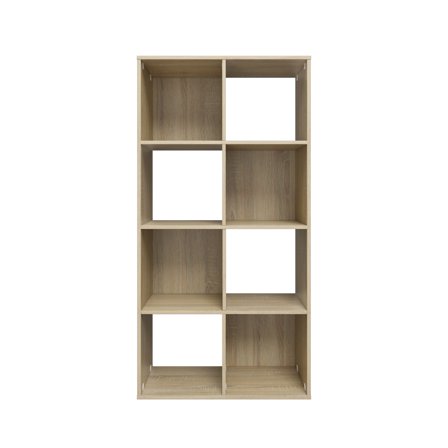 46.46 in. Tall Natural Oak Wood 4-Shelf Etagere Bookcase