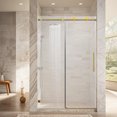 thumbnail image 1 of 46-48" W * 76" H Frameless Single Sliding soft-close Shower Doors, Bathroom Sliding Shower Door, 5/16" (8mm) Thick SGCC Tempered Glass Door, 1 of 9