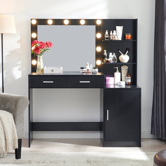 Vanity Desk with Adjustable Brightness | Easy Assembly, Fits Office Space