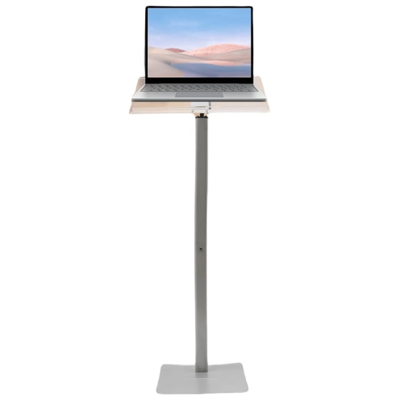 46.5 Inch Acrylic Podium, Slanted Top Church Pulpit Indoor Outdoor Floorstanding Speaking Podium Adjustable 30-90 with 13.4 x 11.8 Inch Base for Conference Rooms, Auditoriums Silver