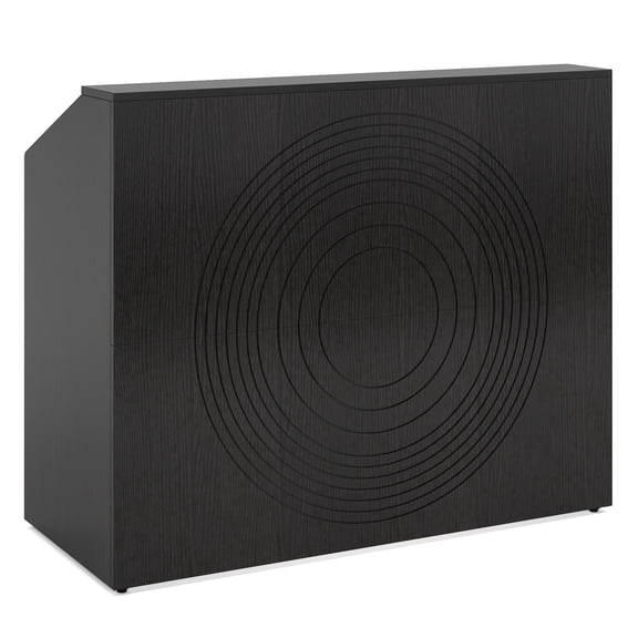 TribeSigns 46.5" Reception Desk, Modern Front Desk Counter Table with Open Shelves