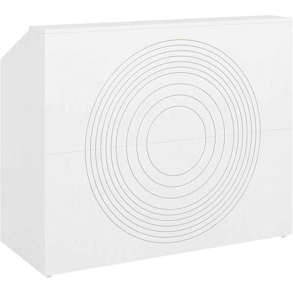 TribeSigns 46.5" Reception Desk, Modern Front Desk Counter Table with Open Shelves