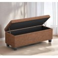thumbnail image 1 of SONGMICS 46.5" Storage Ottoman Bench Synthetic Leather End of Bed Bench Load 330lb Ottoman with Storage for Bedroom Brown, 1 of 8