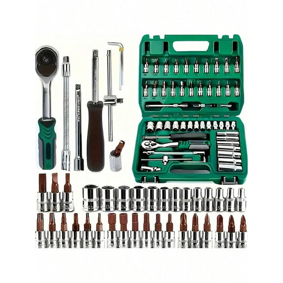 46/53/216pcs Professional Tool Set, Multi-Functional Toolbox, Portable Design, For Home And Car Repair, A Tool Set For DIY Enthusiasts And Professionals, A Gift For Friends, Local Shipping