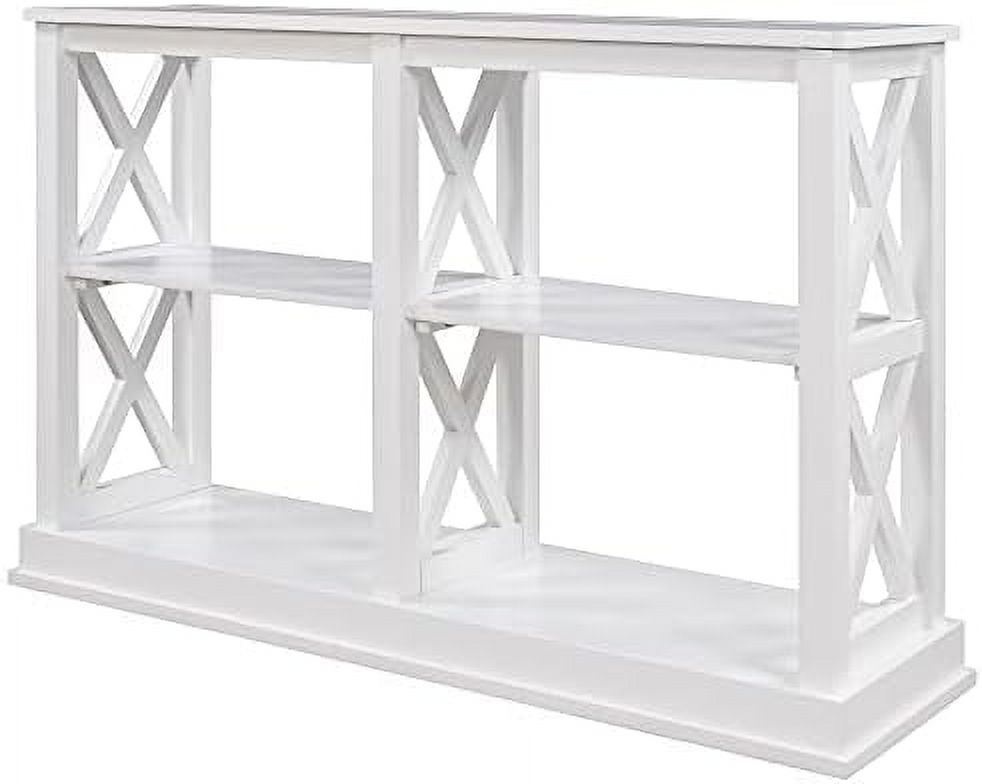 46.5in Entry Console Table with Open Shelves and XShaped Frame Hallway
