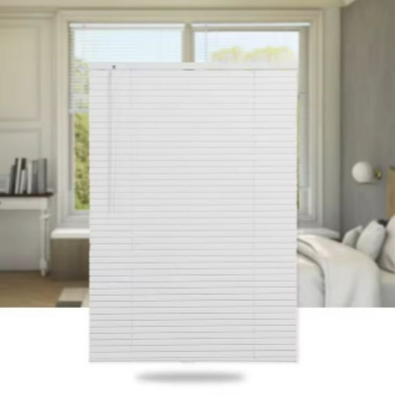 "46.5Wx48L Cordless 1" Aluminum Mini Blind White Room Darkening Window Blind Easy Installation for Living Room, Bedroom & Bathroom