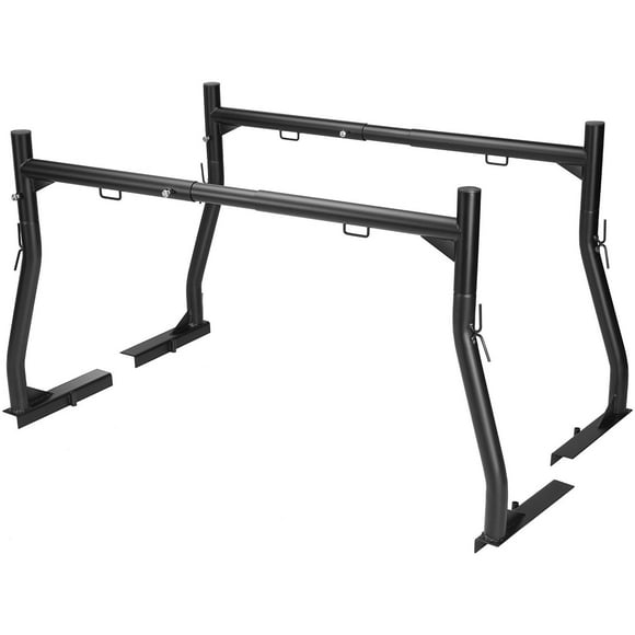 46-71in Extendable Truck Ladder Rack, 800LB Capacity Steel Bed Rack for Kayak, Lumber, Ladder  No-Drill J-Bolts, Heavy Duty