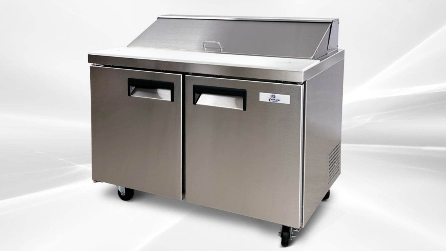 46.75 in. W 9.5 cu. ft. Commercial Mega Food Prep Table Refrigerator Cooler in Stainless Steel
