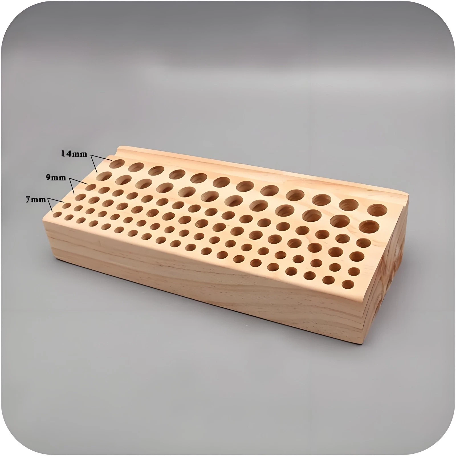 46 / 98-Hole Pine Wood Leather Tool Holder Rack – Wooden Stamp & Punch Organizer Stand for Leathercraft, Chisels, Awls, and DIY Workshops