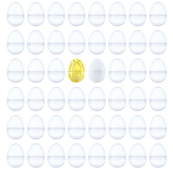 46 Almost Transparent, 1 Gold, and 1 White Plastic Egg