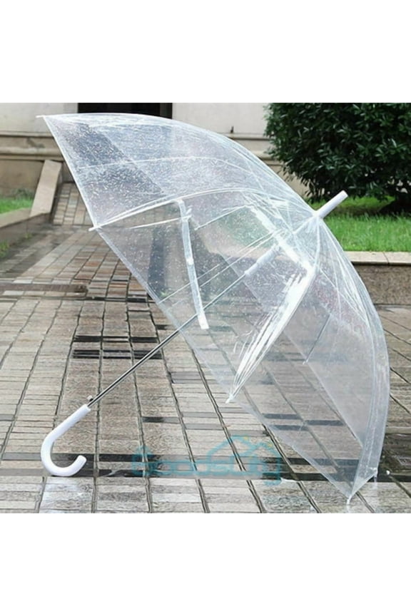 46" Arc Clear Full Dome Transparent 8 Ribs Rain Bubble Travel Clear Umbrella