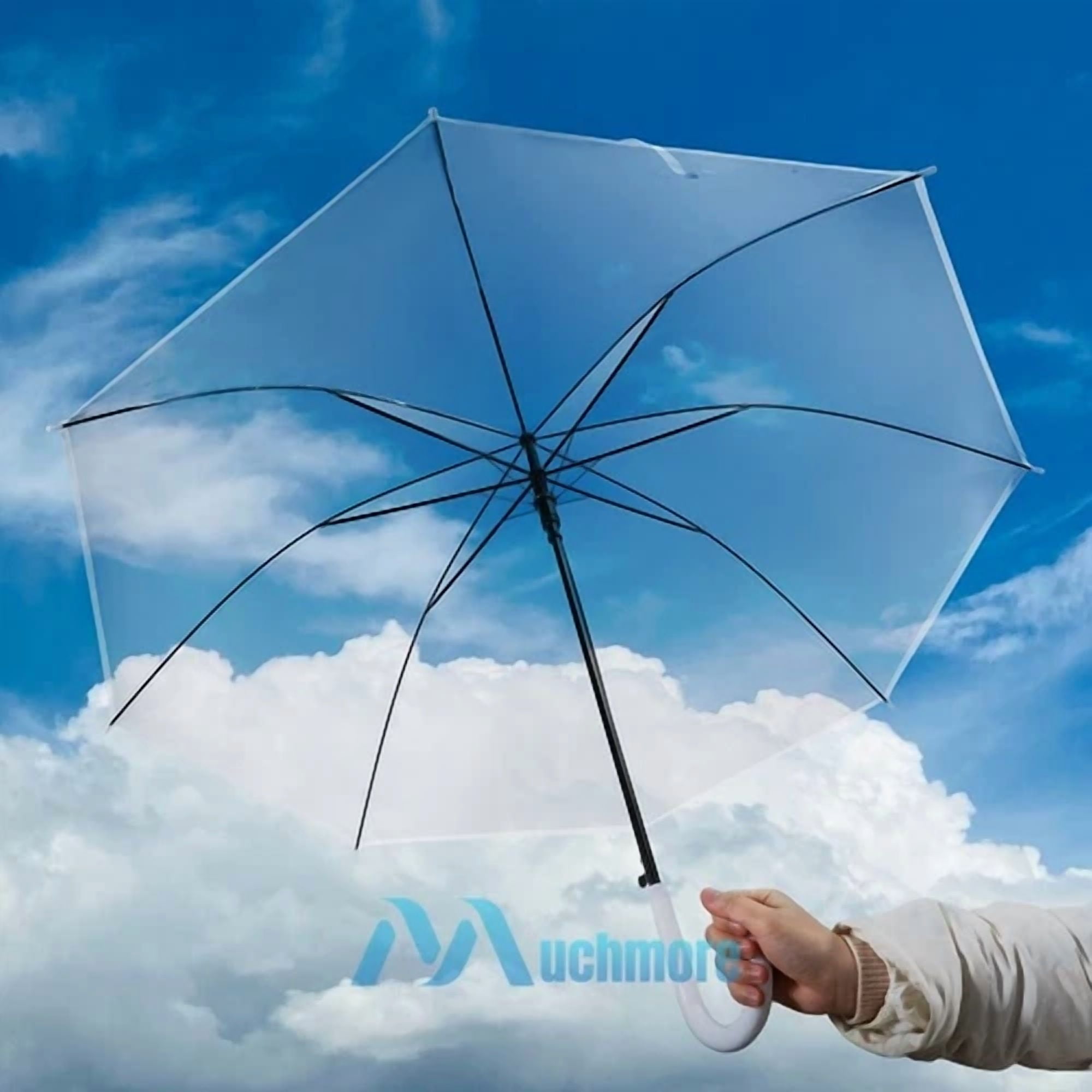 FORGE 46" Arc Transparent Clear Rain Umbrella Parasol Dome For Wedding Party Favor Usa