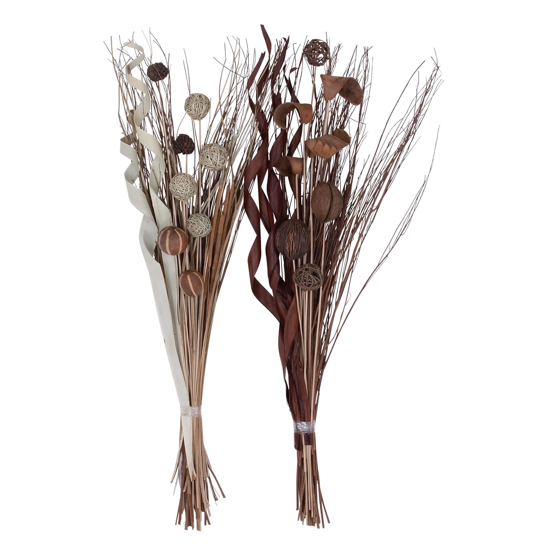 46" Bouquet Dried Plant Natural Foliage Pampas Grass Bouquet, by DecMode (2 Count)