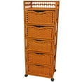 thumbnail image 1 of 46" Faux Rattan Fiber 5 Drawer Lingerie Chest - Honey, 1 of 1