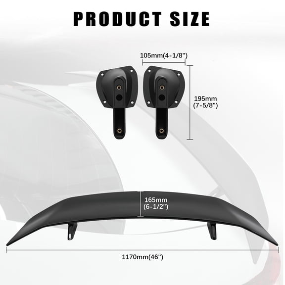 46" GT Style Rear Trunk Spoiler Wing Racing Lip Glossy Black For Audi A7 S7 RS7