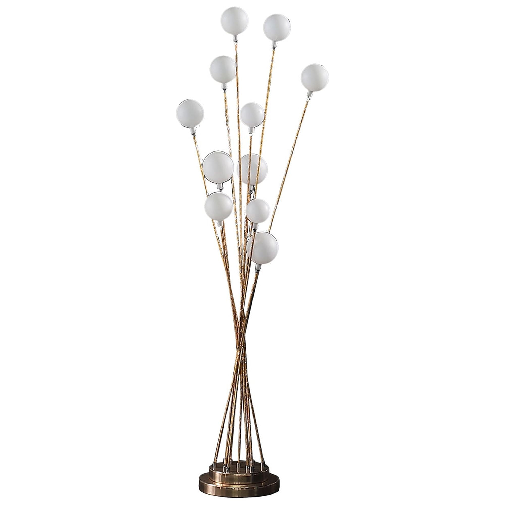 46" Golden Chrome Contemporary Multi Light LED Floor Lamp