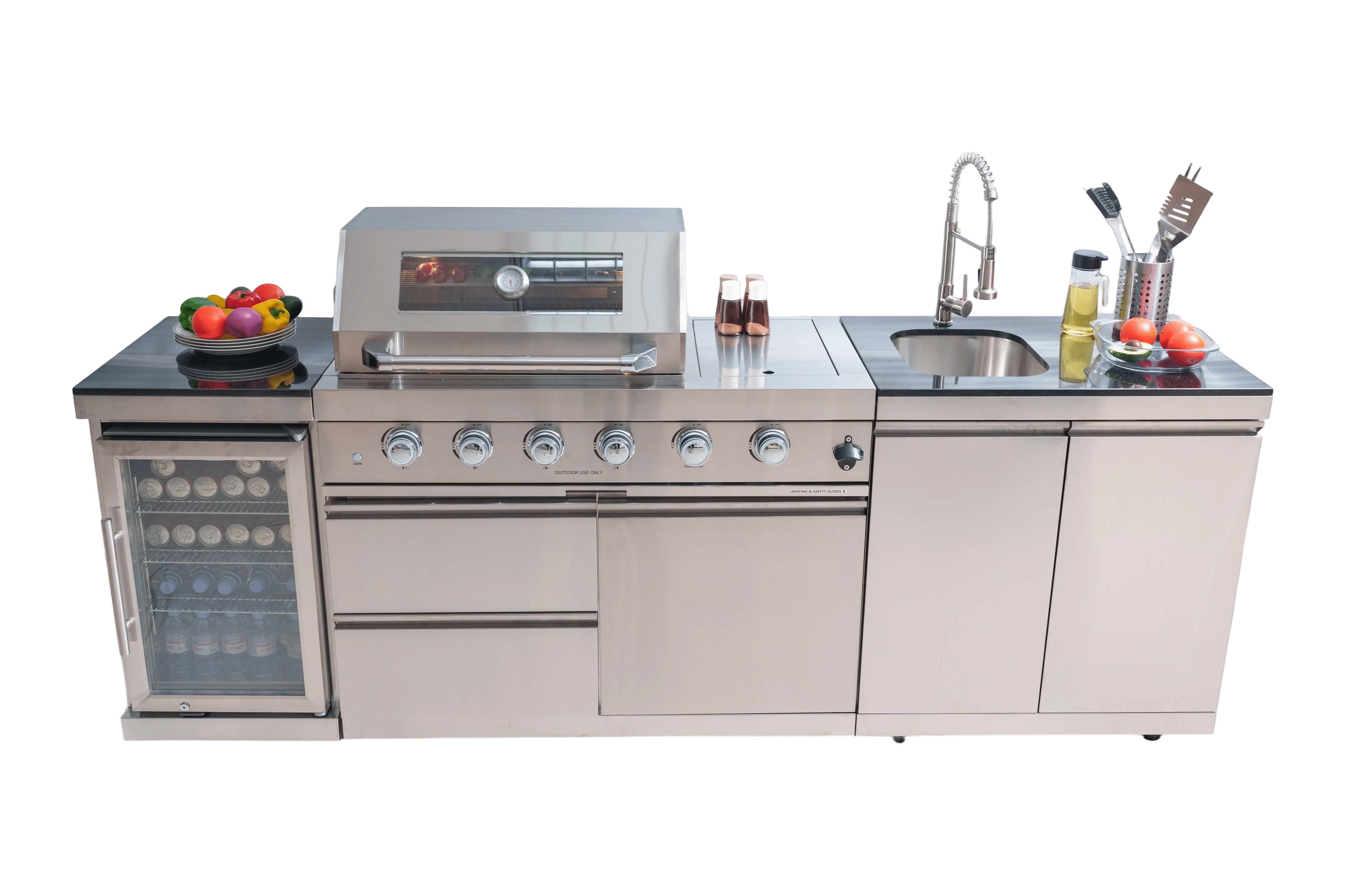 46-Inch 4-Burner 72000 BTU Deluxe Stainless Steel Gas Outdoor Kitchen ...