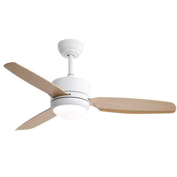 46 Inch Ceiling Fan with Lights 3 Abs Blades 6-Speed Dc Motor Remote Control for Bedroom,White Abs Electrical Appliances Fans
