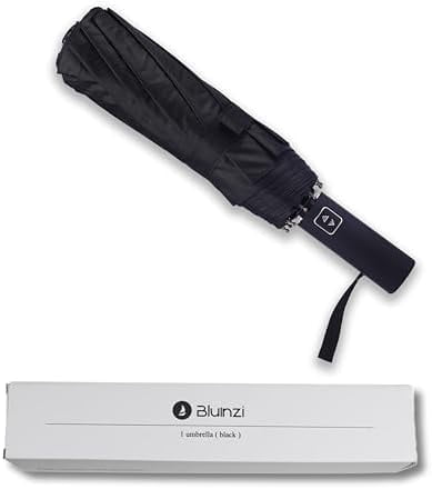 46 Inch Compact Umbrellas for Rain - Travel Small Umbrella - Automatic Folding Umbrella - Windproof Portable Umbrella, Double 10-rib (1 pack)black