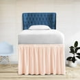 thumbnail image 1 of 46 Inch Drop Full XL Size Dorm Bed Peach Solid Bed Skirt Lightweight Ruffled Pattern Split Corner Premium Hotal Quality With Flexible Elastic & Fade Resistent, 1 of 7