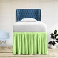 thumbnail image 1 of 46 Inch Drop Full XL Size Dorm Bed Sage Solid Bed Skirt Lightweight Ruffled Pattern Split Corner Premium Hotal Quality With Flexible Elastic & Fade Resistent, 1 of 7
