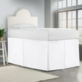 thumbnail image 1 of 46 Inch Drop Full XL Size Dorm Bed White Solid Bed Skirt Lightweight Pleated Pattern Split Corner Premium Hotal Quality With Flexible Elastic & Fade Resistent, 1 of 6
