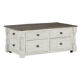 thumbnail image 1 of 46 Inch Rectangular Lift Top Coffee Table Faux Drawer Front White Brown - Saltoro Sherpi, 1 of 5