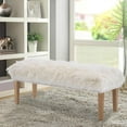 46 Inch White Bedroom Bench Benches for Bedroom White Faux Fur