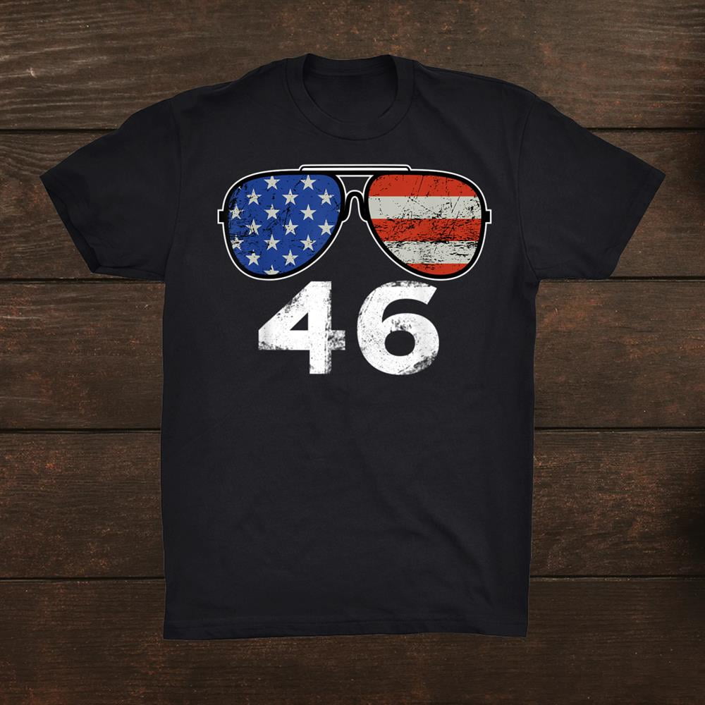 46 Joe Biden 2024 American President Funny Sunglasses Flag Shirt Gift