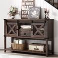 thumbnail image 1 of 46'' Large Farmhouse Entryway Table w/Sliding Barn Doors, Industrial Rustic Console Table Sofa Side Table with Storage Drawer for Hallway, Living Room, 1 of 7