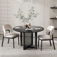 thumbnail image 1 of 46" Modern Wood Round Dining Table,Tabacco Oak,Dining Room&Kitchen,Black, 1 of 7