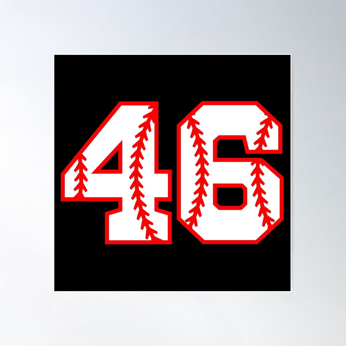 46 Mlb 46 Number Baseball Forty-Six Sport Poster Wall Art, Modern Wall Decor ...