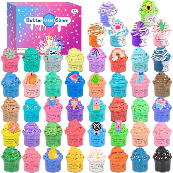 46 Pack Butter Slimes Kit Toys, Butter Slime Party Favors for Girls Boys, Slime Toys for Kids Birthday Easter Gifts Christmas Stocking Fillers