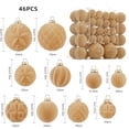 thumbnail image 1 of Velvet Flocked Christmas Ornaments, 46 Piece Plastic Hanging Balls, Festive Tree Decor Set, for Home Holiday Styling, Textured Baubles Collection, 1 of 5