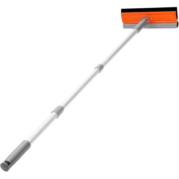 46'' Professional Window Cleaner Tool, 2-in-1 Rotatable  for Window Cleaning Kit, Window Washing Equipment Kit with Threaded Extension Pole(20''-46'') for Shower/Windshield.