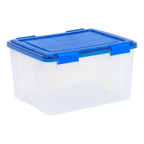 46 Qt. Plastic Storage Bins with Sealed Lids, Clear Gasket Box, Airtight Containers