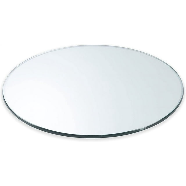 46" Round 1/4" Thick Tempered Clear Glass Table Top with Flat Polished
