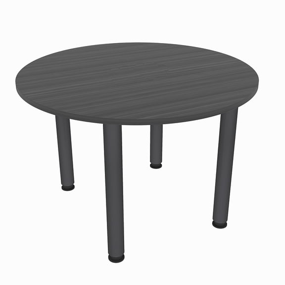 46" Round Conference Room Table With Metal Post Legs Harmony Series