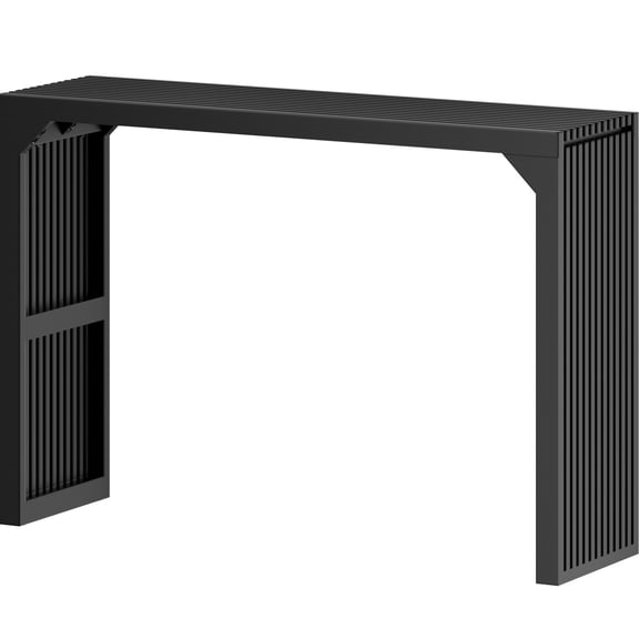 46" Solid Wood Console Table in Black | Perfect for Bedroom or Foyer | Sturdy 100% Solid Wood | Simple Installation Process