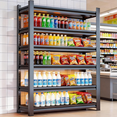 thumbnail image 1 of 46"W Heavy Duty Shelving 3600LBS Steel Shelves 6-Tier Adjustable Garage Storage Industrial Shelf for Kitchen Pantry Basement Bathroom Laundry Shop Plant Book Shoes, 20"D x 46"W x 78"H, 1 of 14