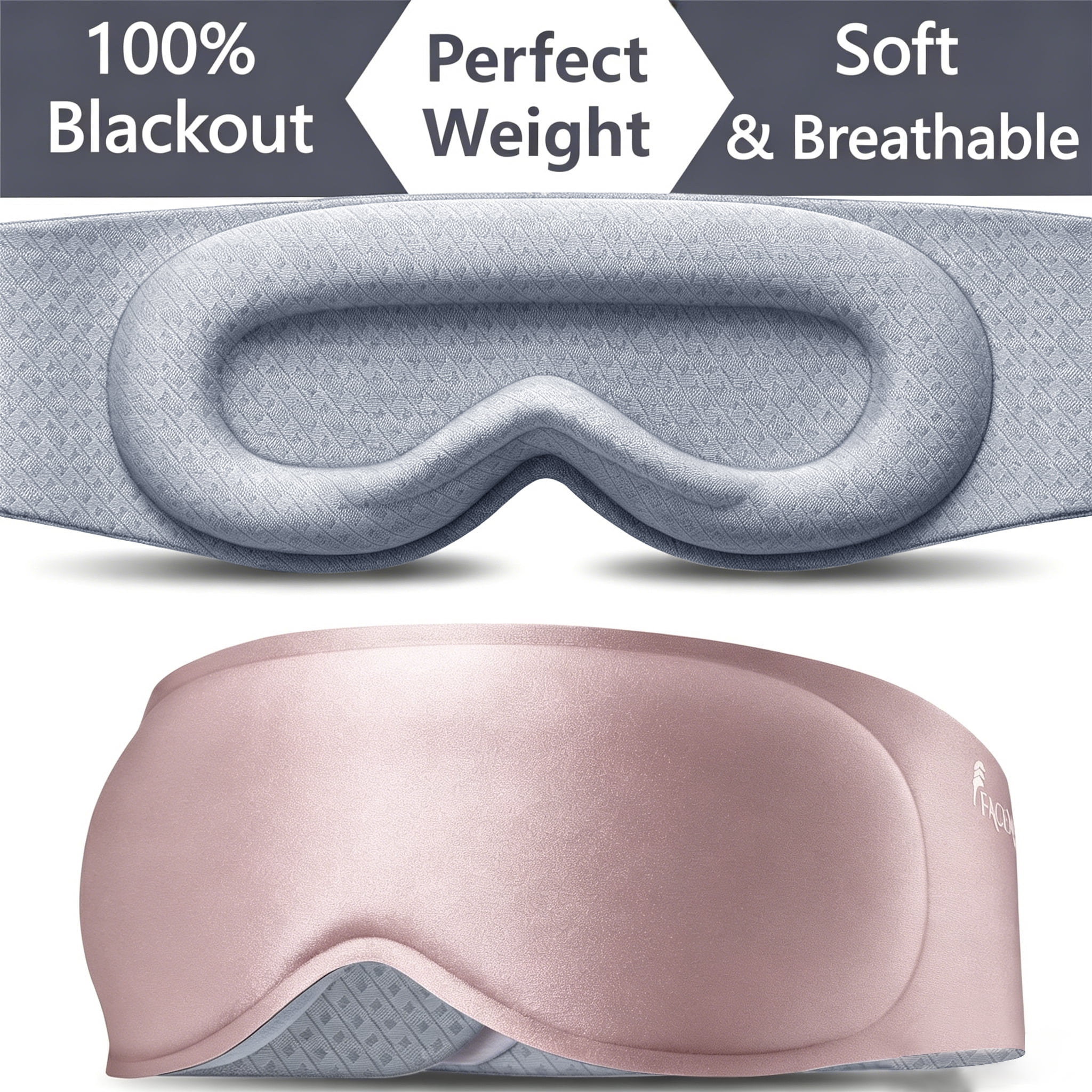 Weighted Sleep Mask, 100% Blackout Sleep Mask for Better Rest, 3D Contoured Eye Cups, Zero Eye Pressure, Soft Breathable Fabric, Full Coverage Strap for Travel, Nap, for Women