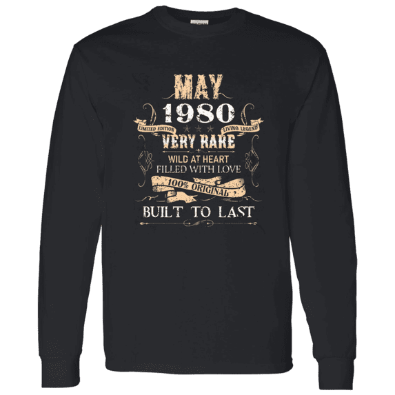46 Years Old 46Th Birthday Legend Vintage May 1980 Bday Long Sleeve Shirt