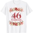 thumbnail image 1 of 46 Years of Marriage 46th Wedding Anniversary Floral Funny T-Shirt100% cotton, 1 of 4